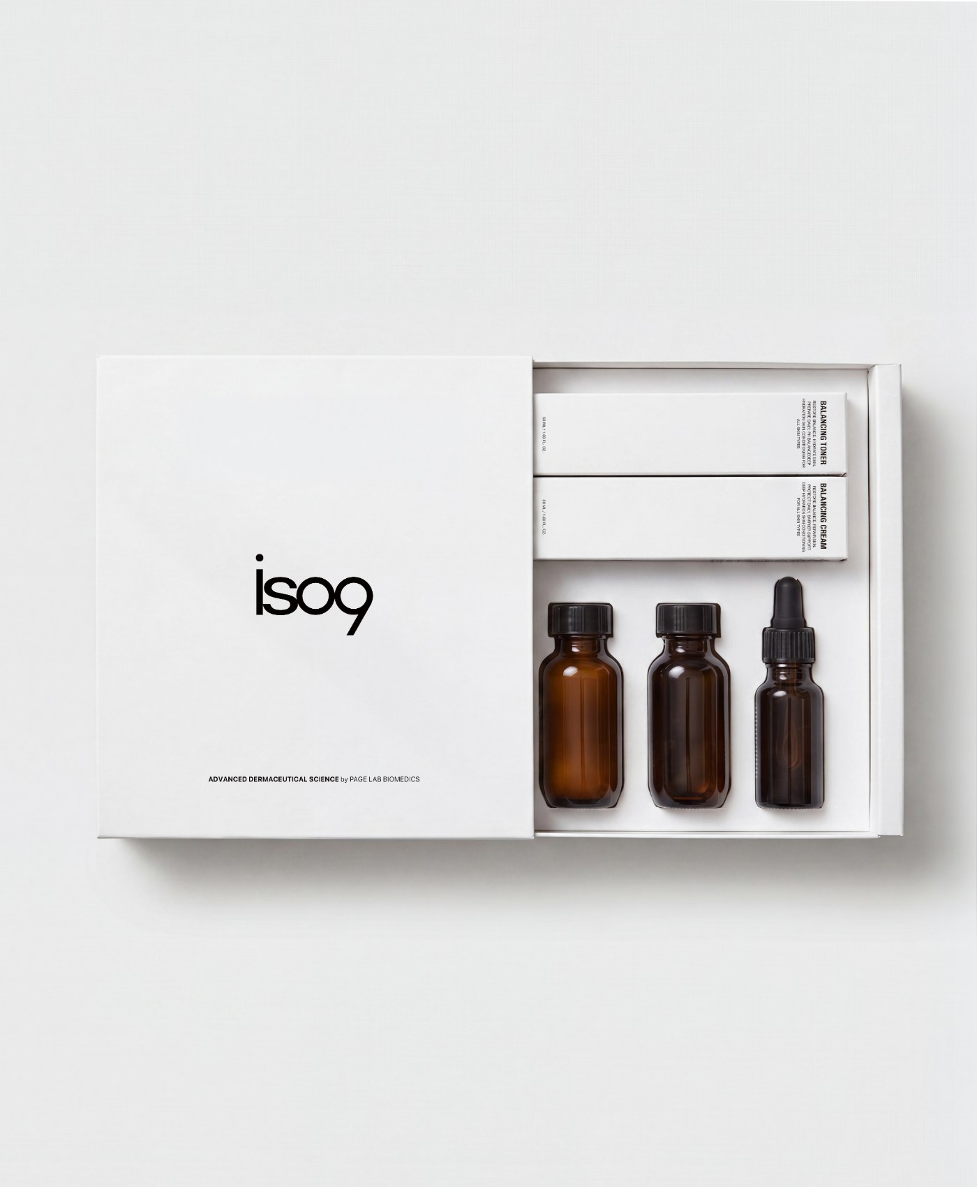 ISO9™ development concept — bottles and carton